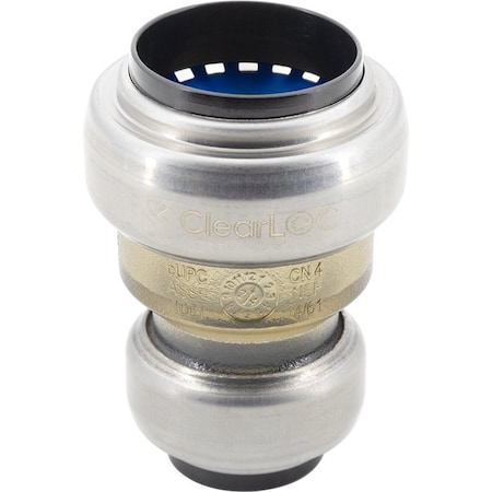 Legend Valve Transparent Push-to-Connect Fittings, 3/4in X 1/2in Push Fit Coupling 457-524